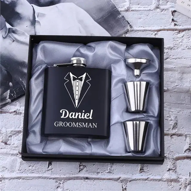 Personalized Flask Groom Gift