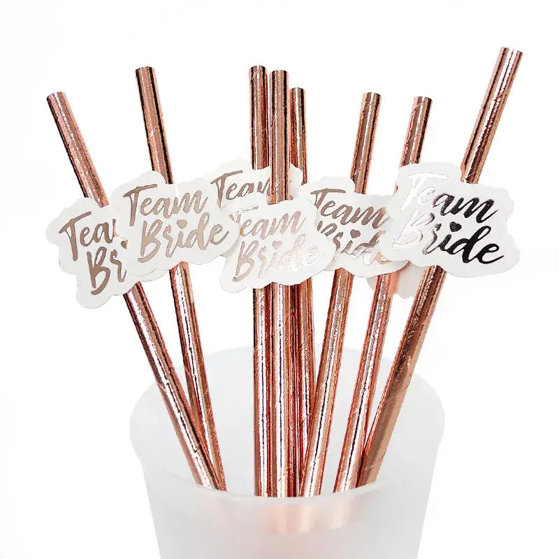 Rose Gold Straws