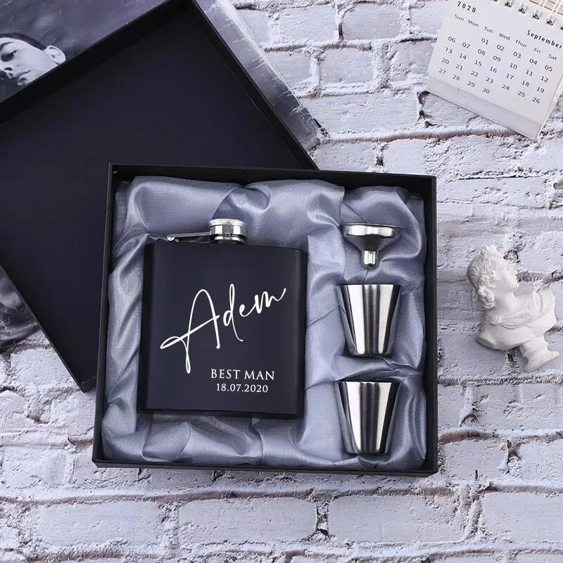 Personalized Flask Groom Gift