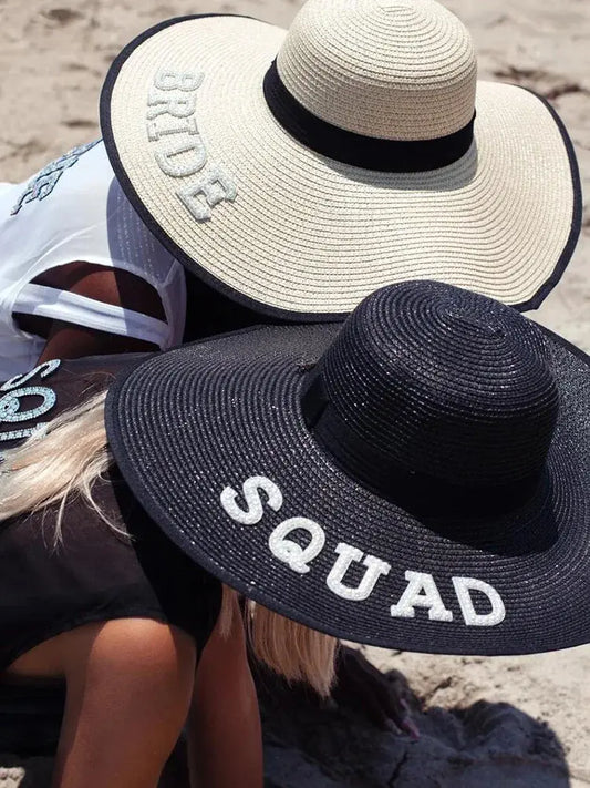 Bride squad beach hat