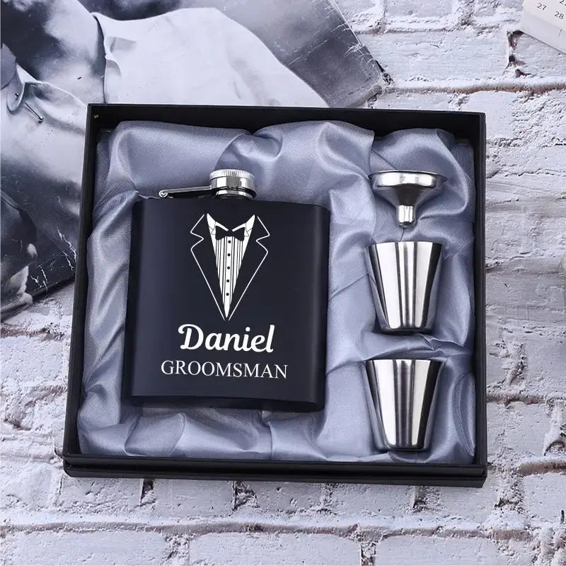 Personalized Flask Groom Gift